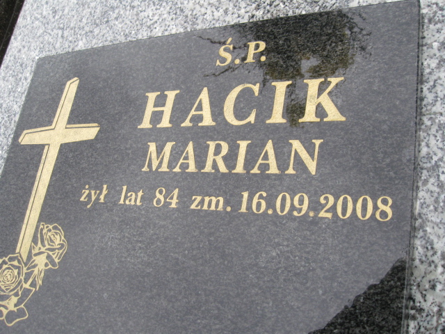 Marian Hacik Sosnowiec św. Barbary - Grobonet - Wyszukiwarka osób pochowanych