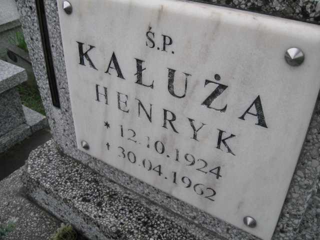 Henryk Kałuża 1924 Sosnowiec św. Barbary - Grobonet - Wyszukiwarka osób pochowanych