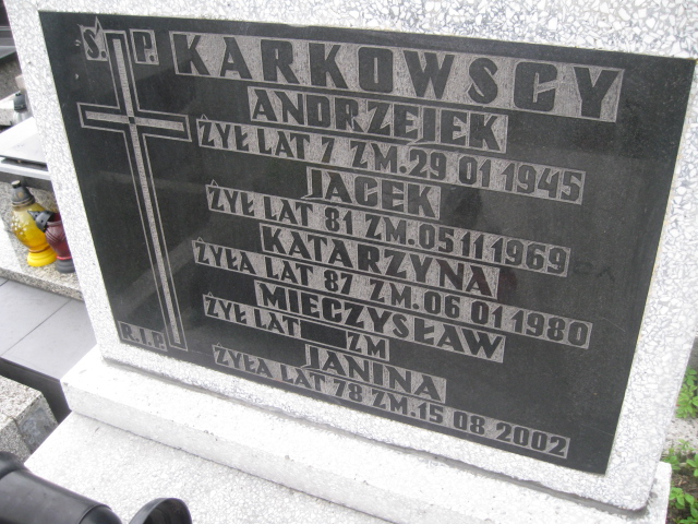 Janina Karkowska Sosnowiec św. Barbary - Grobonet - Wyszukiwarka osób pochowanych