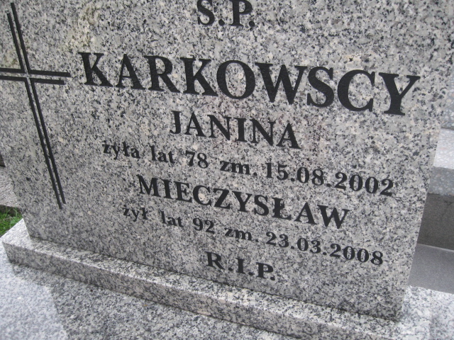 Janina Karkowska Sosnowiec św. Barbary - Grobonet - Wyszukiwarka osób pochowanych