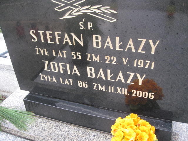 Stefan Bałazy Sosnowiec św. Barbary - Grobonet - Wyszukiwarka osób pochowanych