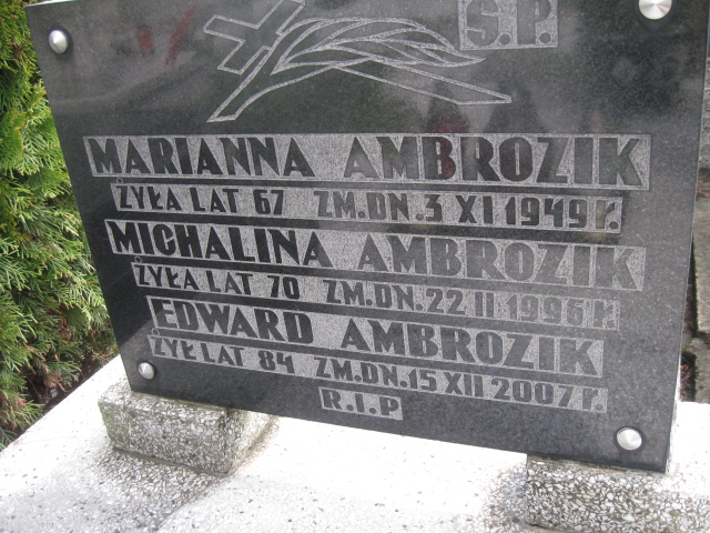 Edward Ambrozik Sosnowiec św. Barbary - Grobonet - Wyszukiwarka osób pochowanych