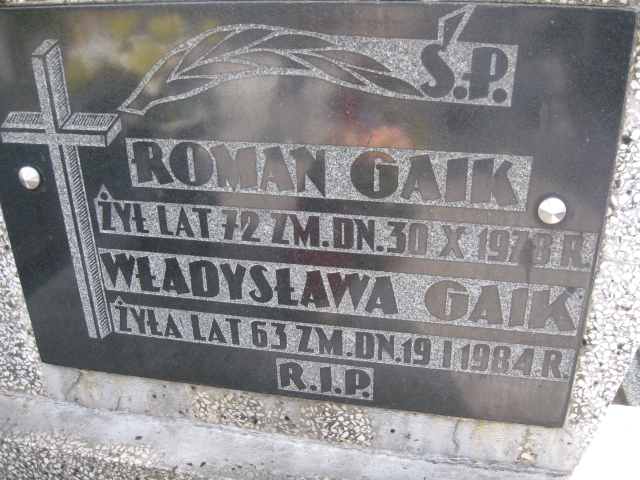 Roman Gaik Sosnowiec św. Barbary - Grobonet - Wyszukiwarka osób pochowanych