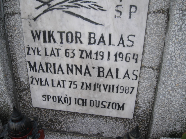 Wiktor Balas Sosnowiec św. Barbary - Grobonet - Wyszukiwarka osób pochowanych