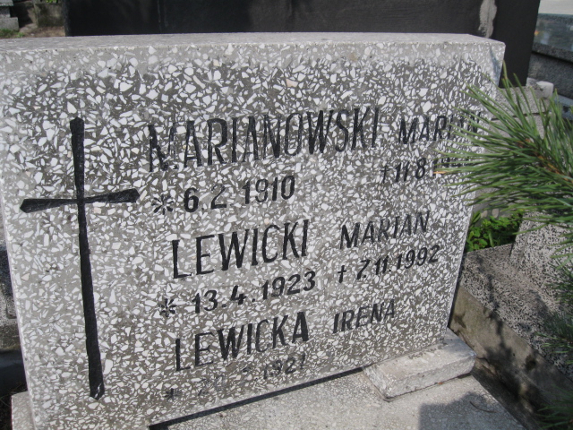 Marian Lewicki 1923 Sosnowiec św. Barbary - Grobonet - Wyszukiwarka osób pochowanych