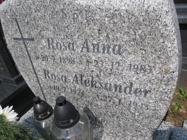 Aleksander Rosa 1924 Sosnowiec św. Barbary - Grobonet - Wyszukiwarka osób pochowanych