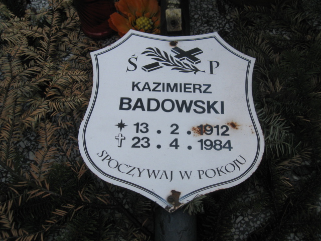 Kazimierz Badowski 1912 Sosnowiec św. Barbary - Grobonet - Wyszukiwarka osób pochowanych