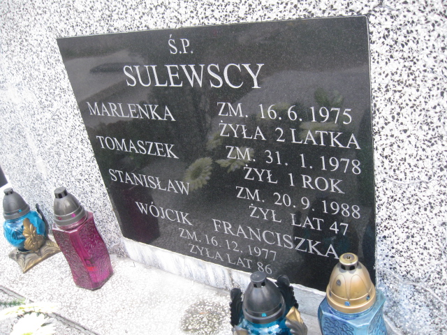 Marlena Sulewska Sosnowiec św. Barbary - Grobonet - Wyszukiwarka osób pochowanych