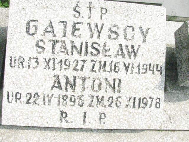 Stanisław Gajewski 1927 Sosnowiec św. Barbary - Grobonet - Wyszukiwarka osób pochowanych