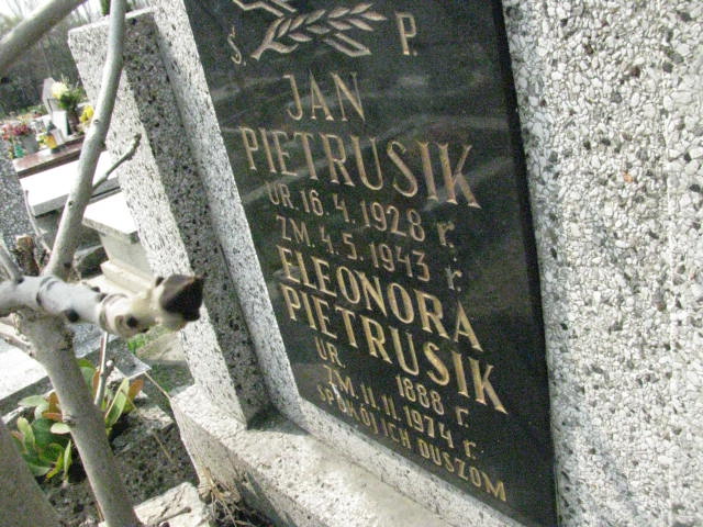 Jan Pietrusik 1928 Sosnowiec św. Barbary - Grobonet - Wyszukiwarka osób pochowanych