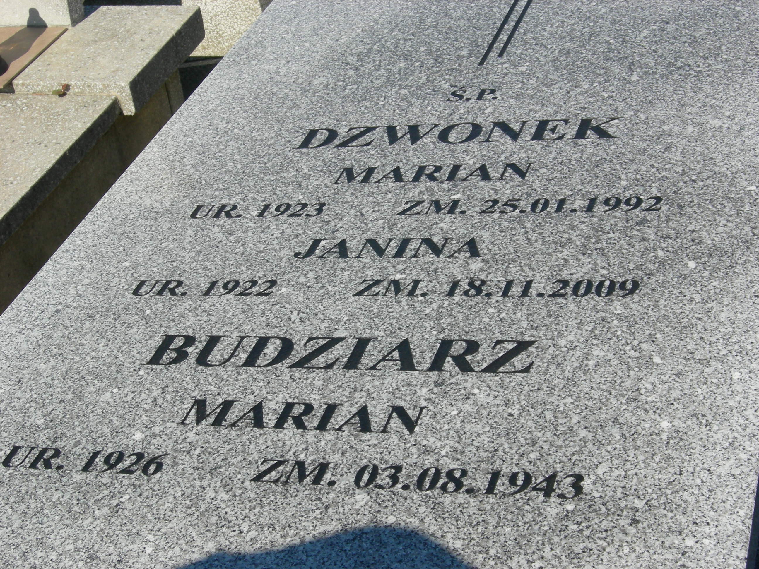 Marian Budziarz 1926 Sosnowiec św. Barbary - Grobonet - Wyszukiwarka osób pochowanych