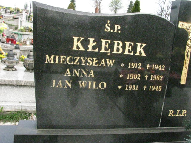 Jan Wilo 1931 Sosnowiec św. Barbary - Grobonet - Wyszukiwarka osób pochowanych