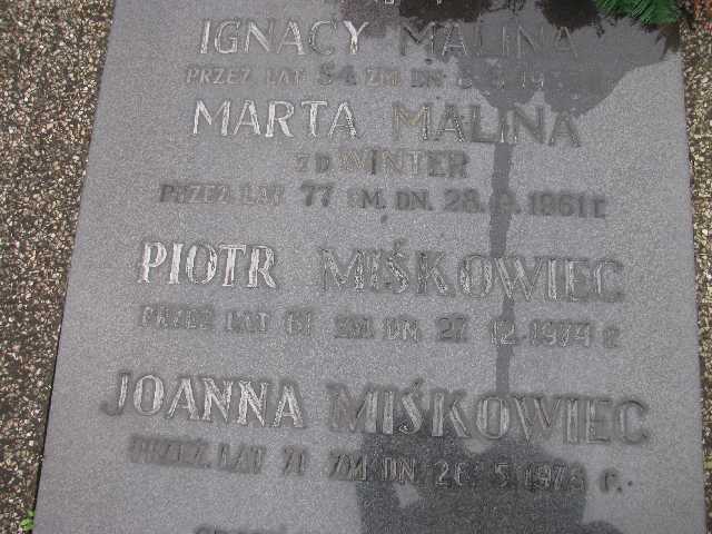 Roman Malina 1942 Sosnowiec św. Barbary - Grobonet - Wyszukiwarka osób pochowanych
