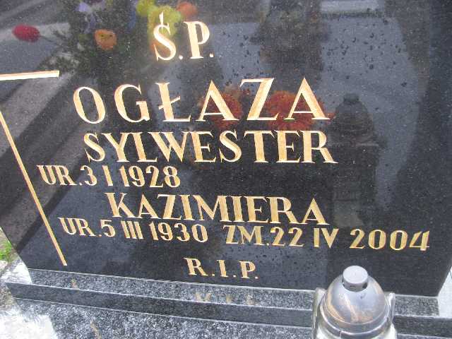 Sylwester Ogłaza 1928 Sosnowiec św. Barbary - Grobonet - Wyszukiwarka osób pochowanych