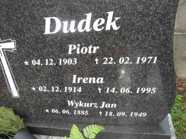 Piotr Dudek 1903 Sosnowiec św. Barbary - Grobonet - Wyszukiwarka osób pochowanych