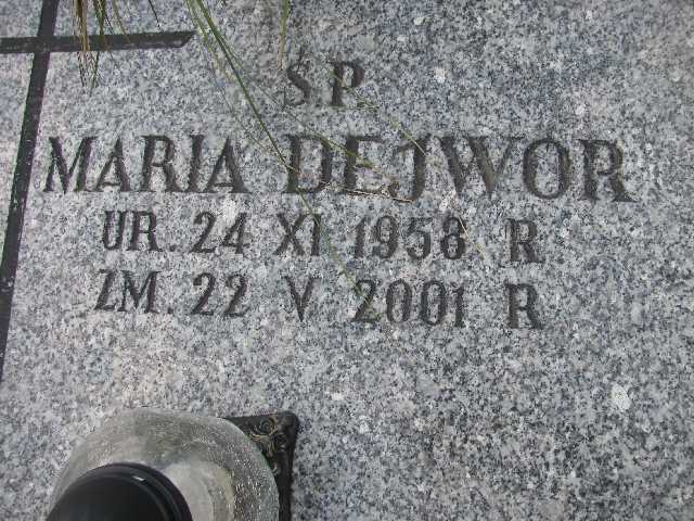 Maria Dejwór 1958 Sosnowiec św. Barbary - Grobonet - Wyszukiwarka osób pochowanych