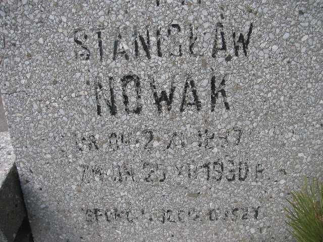 Stanisław Nowak 1897 Sosnowiec św. Barbary - Grobonet - Wyszukiwarka osób pochowanych