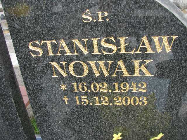 Stanisław Nowak 1942 Sosnowiec św. Barbary - Grobonet - Wyszukiwarka osób pochowanych