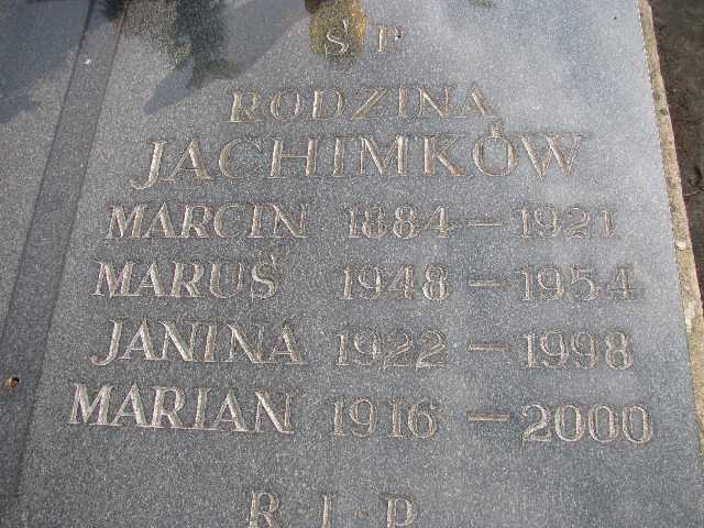 Marcin Jachimek 1884 Sosnowiec św. Barbary - Grobonet - Wyszukiwarka osób pochowanych