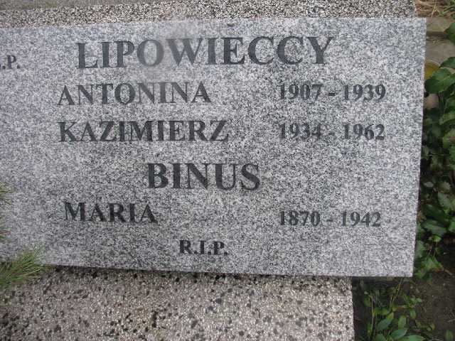 Antonina Lipowiecka 1907 Sosnowiec św. Barbary - Grobonet - Wyszukiwarka osób pochowanych