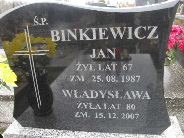 Władysława Binkiewicz Sosnowiec św. Barbary - Grobonet - Wyszukiwarka osób pochowanych