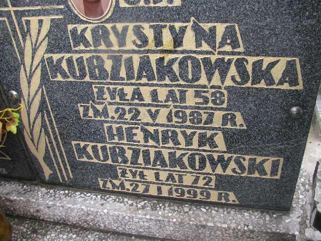 Krystyna Kubziakowska Sosnowiec św. Barbary - Grobonet - Wyszukiwarka osób pochowanych