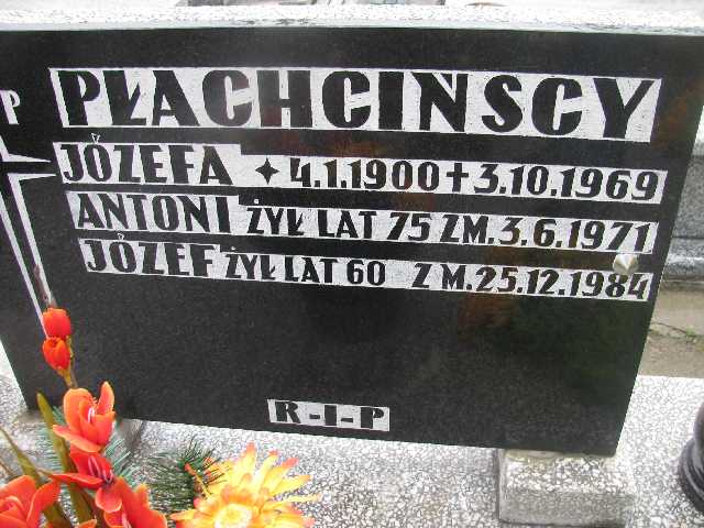 Józefa Płachciński 1900 Sosnowiec św. Barbary - Grobonet - Wyszukiwarka osób pochowanych