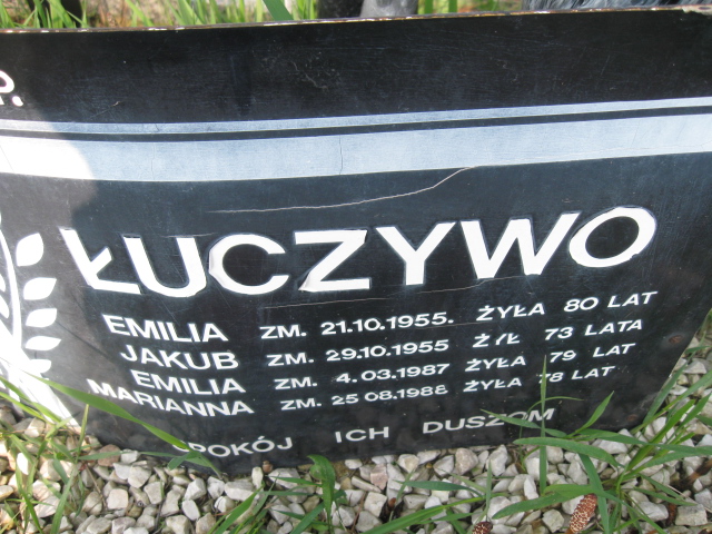 Jakub Łuczywo Sosnowiec św. Barbary - Grobonet - Wyszukiwarka osób pochowanych