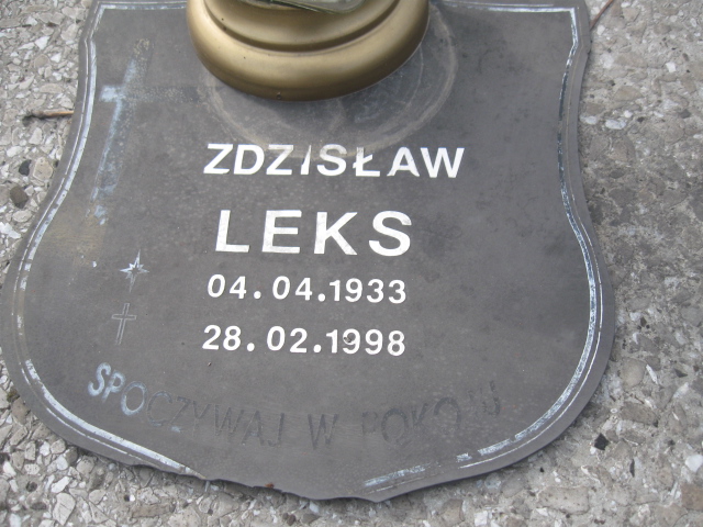 Zdzisław Leks 1933 Sosnowiec św. Barbary - Grobonet - Wyszukiwarka osób pochowanych