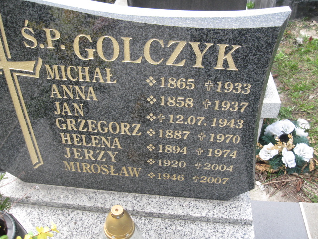 Jan Golczyk 1943 Sosnowiec św. Barbary - Grobonet - Wyszukiwarka osób pochowanych