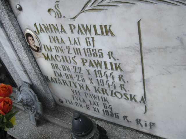 Maciej Pawlik 1944 Sosnowiec św. Barbary - Grobonet - Wyszukiwarka osób pochowanych