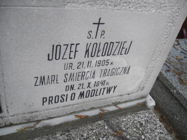 Józef Kołodziej 1905 Sosnowiec św. Barbary - Grobonet - Wyszukiwarka osób pochowanych