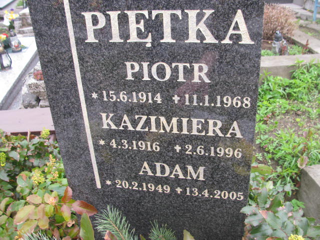 Adam Piętka 1949 Sosnowiec św. Barbary - Grobonet - Wyszukiwarka osób pochowanych