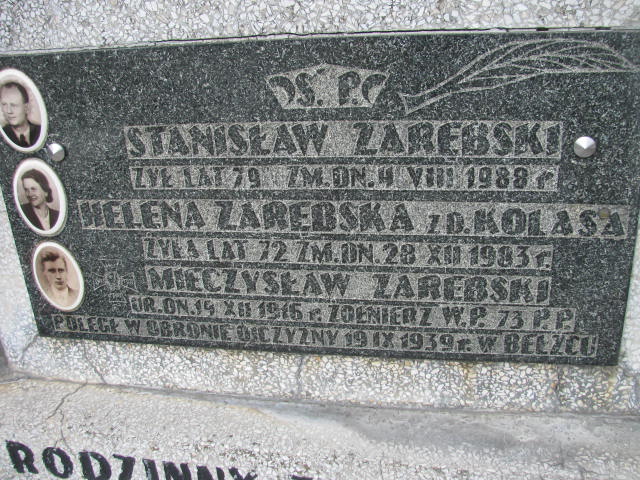 Mieczysław Zarębski 1916 Sosnowiec św. Barbary - Grobonet - Wyszukiwarka osób pochowanych