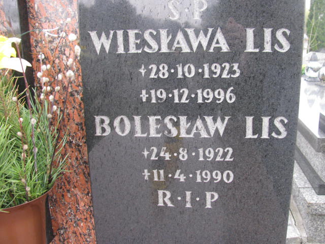 Wiesława Lis 1923 Sosnowiec św. Barbary - Grobonet - Wyszukiwarka osób pochowanych