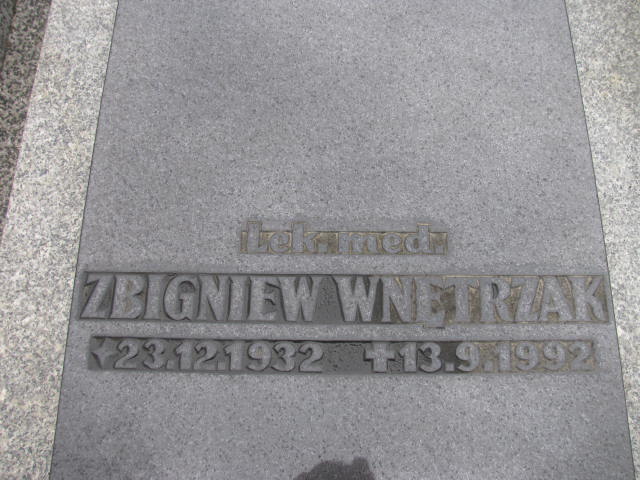 Zbigniew Wnętrzak 1932 Sosnowiec św. Barbary - Grobonet - Wyszukiwarka osób pochowanych