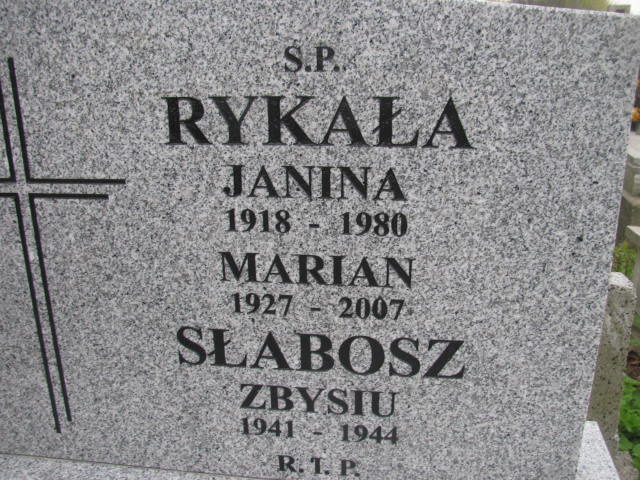 Zbigniew Słabosz 1941 Sosnowiec św. Barbary - Grobonet - Wyszukiwarka osób pochowanych