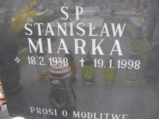 Stanisław Miarka 1938 Sosnowiec św. Barbary - Grobonet - Wyszukiwarka osób pochowanych