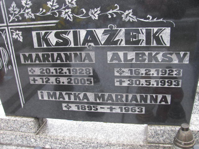 Marianna Książek 1895 Sosnowiec św. Barbary - Grobonet - Wyszukiwarka osób pochowanych