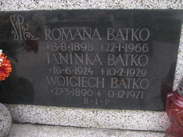 Janina Batko 1924 Sosnowiec św. Barbary - Grobonet - Wyszukiwarka osób pochowanych