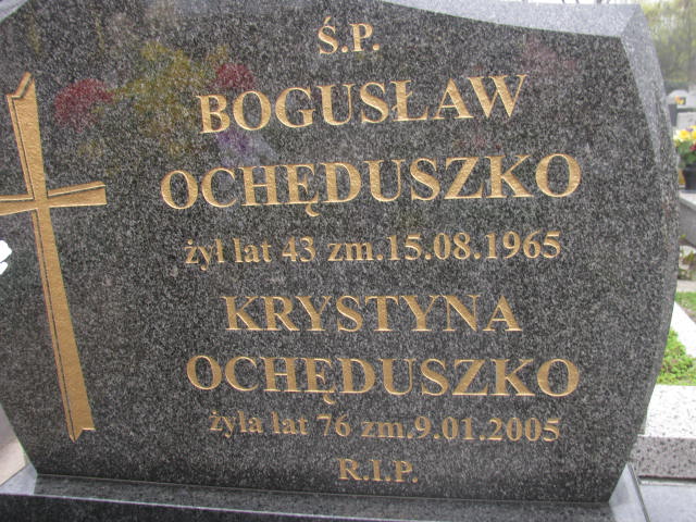 Bogusław Ochęduszko Sosnowiec św. Barbary - Grobonet - Wyszukiwarka osób pochowanych
