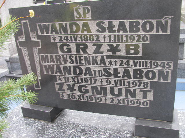 Maria Grzyb 1945 Sosnowiec św. Barbary - Grobonet - Wyszukiwarka osób pochowanych