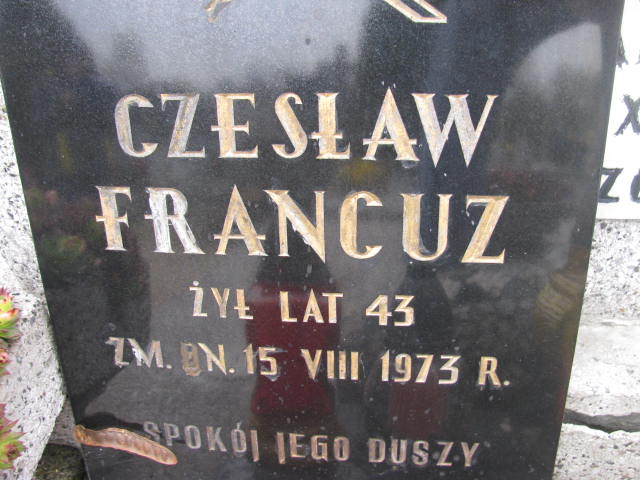 Czesław Francuz Sosnowiec św. Barbary - Grobonet - Wyszukiwarka osób pochowanych
