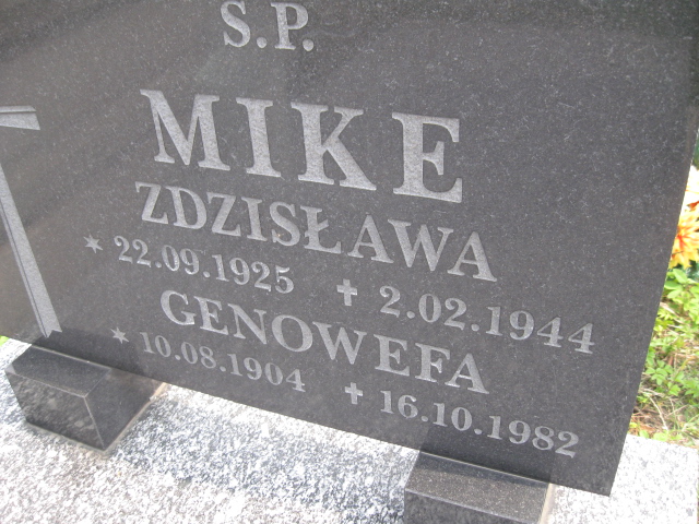 Zdzisława Mike 1925 Sosnowiec św. Barbary - Grobonet - Wyszukiwarka osób pochowanych